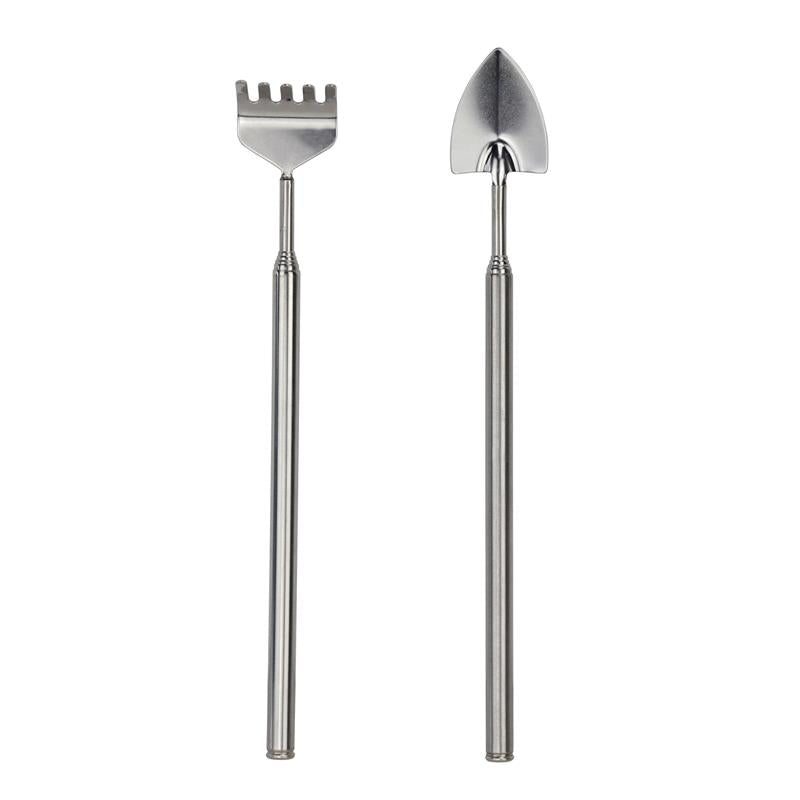 Terrarium Mini Tool Set with stainless steel telescopic rake and shovel for narrow planter maintenance.