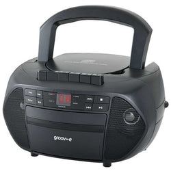Groov-e Boombox Portable CD & Cassette Player with FM Radio, aux-in, headphones, carry handle – Keans Claremorris