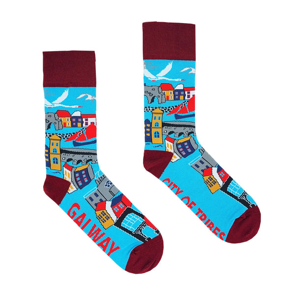 Galway City of Tribes 8-12 souvenir t-shirt, kids' size, vibrant design, available at Keans Claremorris store.