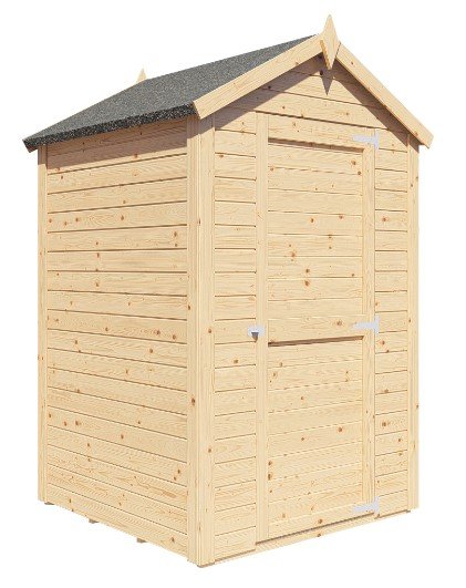 Garden Shed 4ft x 4ft flat pack with 12mm roof, prefabricated panels, roofing felt, floor included – Keans Claremorris