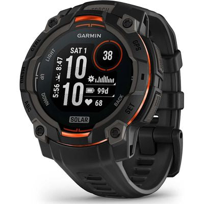 Garmin Instinct 3 45mm Solar GPS Smartwatch with rugged design, solar charging, health monitoring, and built-in flashlight –