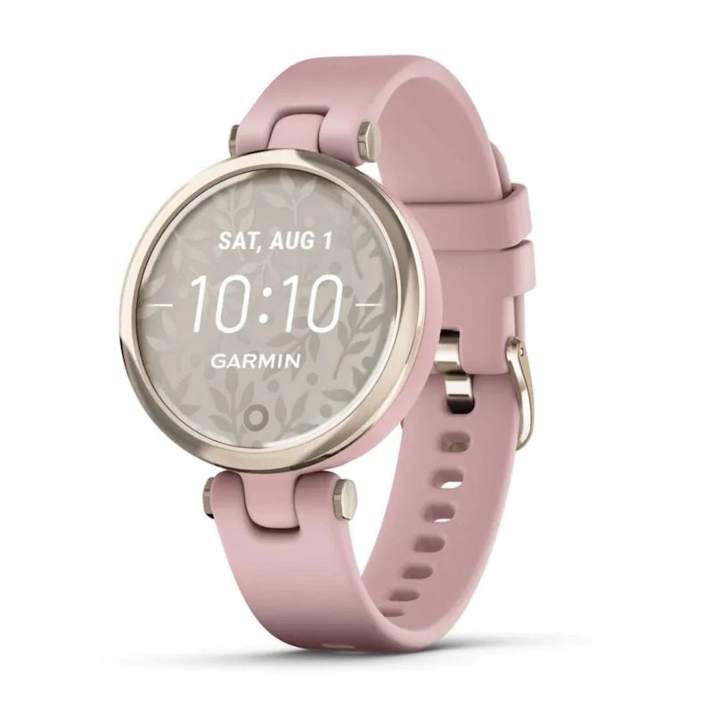 Garmin Lily Sport Cream Gold Bezel with Dust Rose Case and Silicone Band 010-02384-13