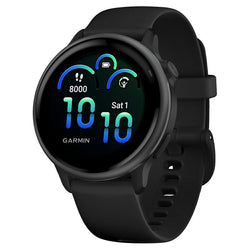 Garmin Vivoactive 6 smartwatch with slate black band, AMOLED display, GPS, heart rate monitor, 11-day battery – Keans