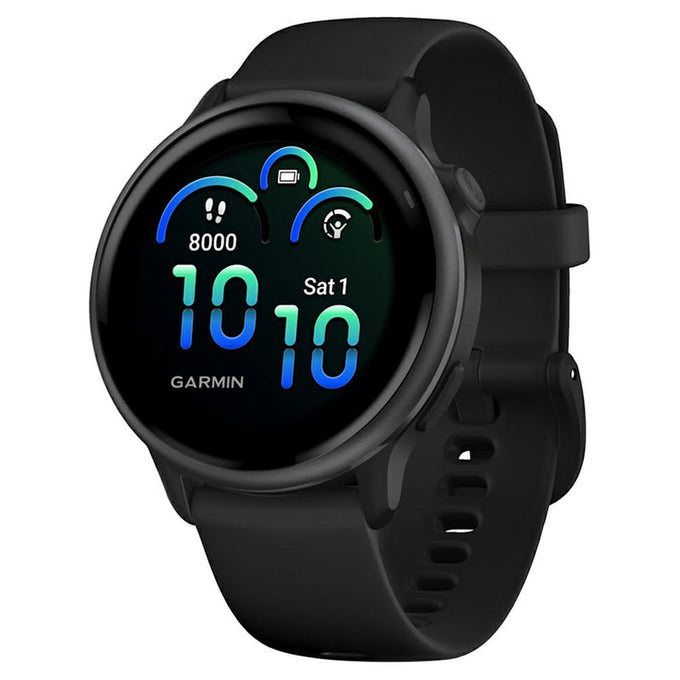 Garmin Vivoactive 6 smartwatch with slate black band, AMOLED display, GPS, heart rate monitor, 11-day battery – Keans