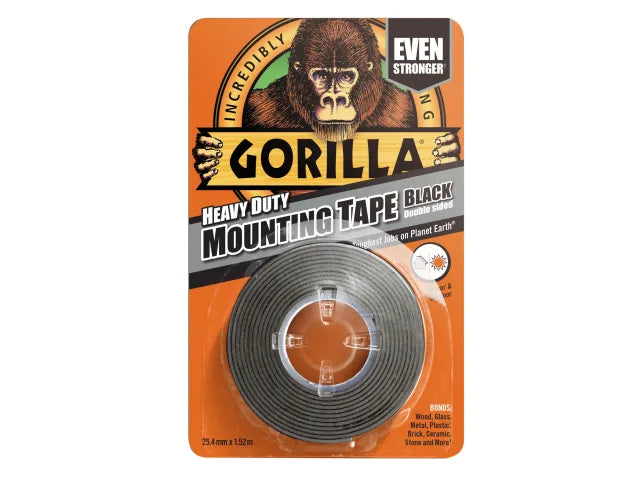 Gorilla Black Heavy Duty Mounting Tape 1.5m Keans Claremorris