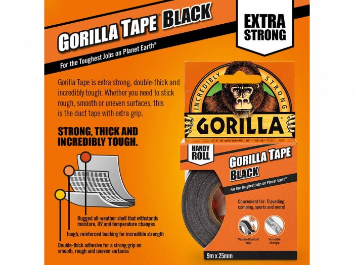 Gorilla Tape Handy Roll strong adhesive, durable, versatile repair tape available at Keans Claremorris store.