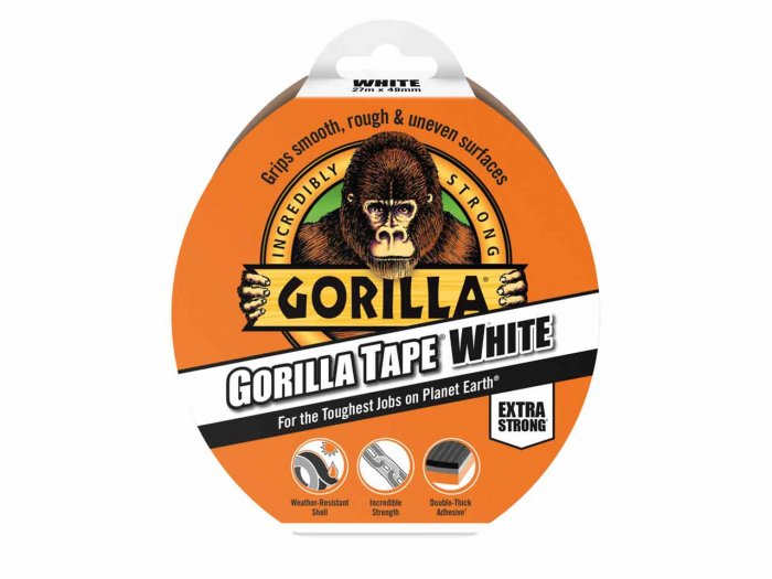 Gorilla Tape Clear 48mm, 27m strong, weather-resistant, tearable white tape for rough and smooth surfaces - Keans Claremorris