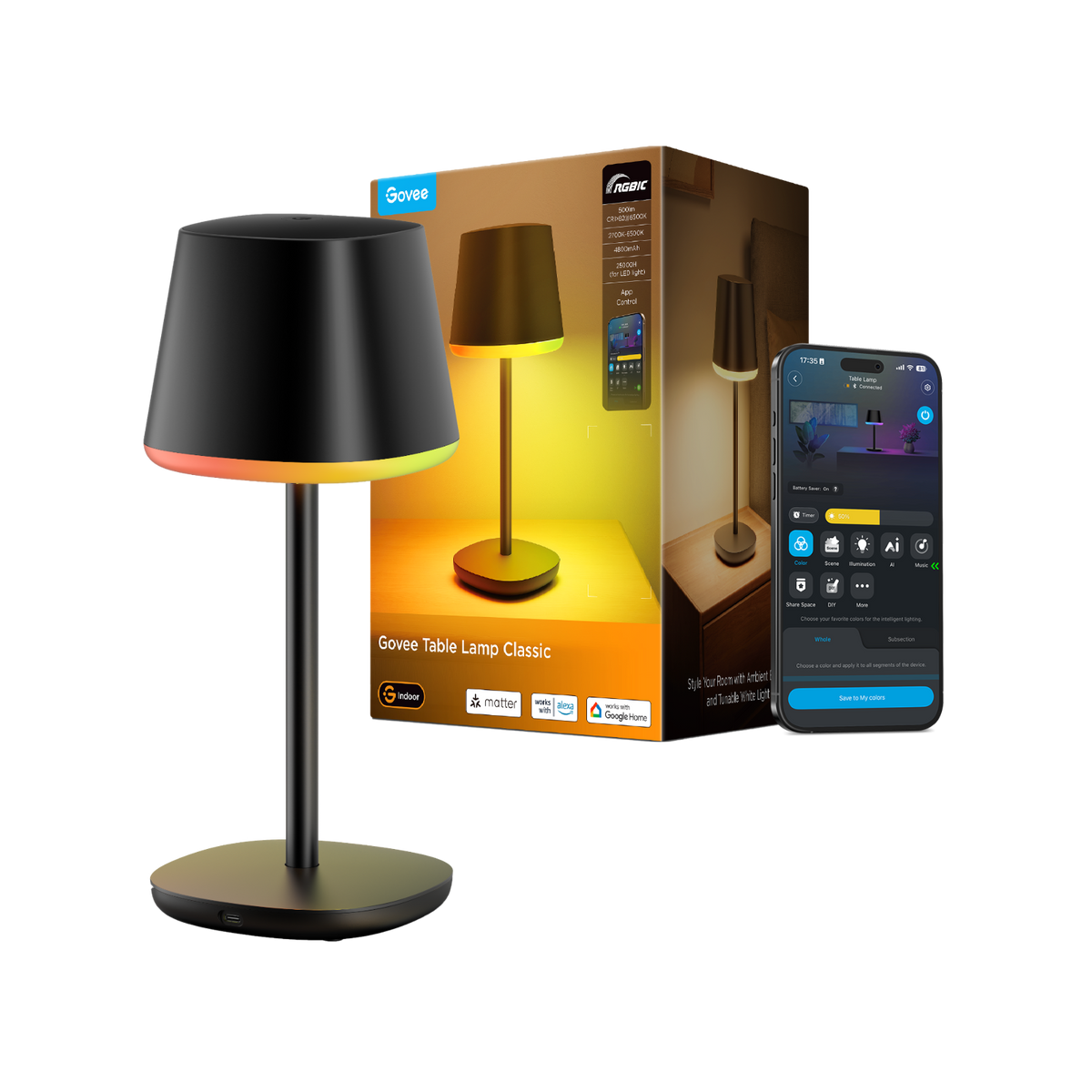 Govee Table Lamp Classic S With Battery | R1741B11 Keans Claremorris