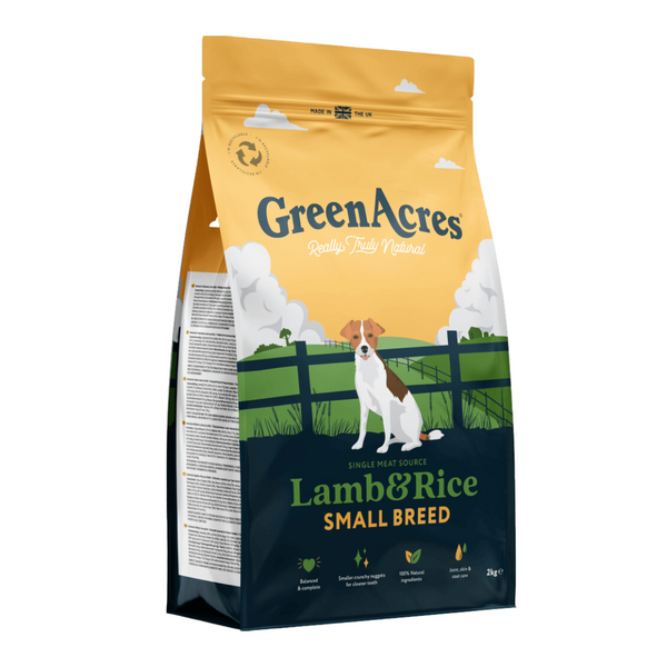 GreenAcres Lamb & Rice Small Breed Adult Dog Food 2kg – natural, hypoallergenic, no artificial additives | Keans Claremorris
