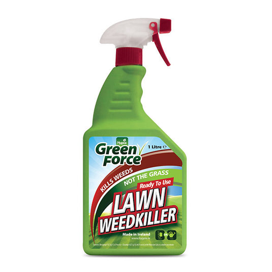 Greenfoce Lawn Weedkiller RTU 1L - unique formula kills weeds, protects lawn, Ireland’s top choice, available at Keans