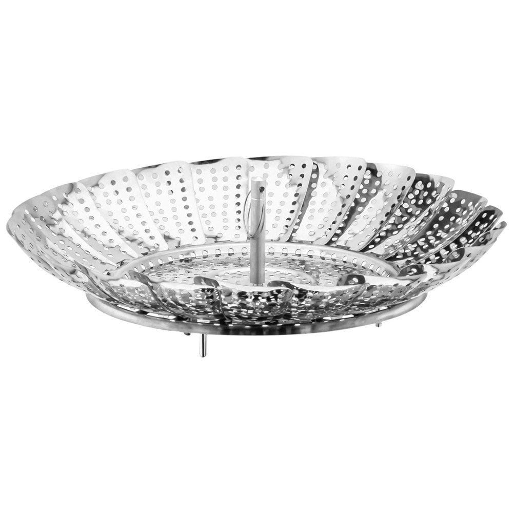 Judge Adjustable Steamer with expandable perforated stainless steel petals and central handle, flat on white background.