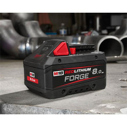 Milwaukee M18FB8 8.0Ah Forge Battery for M18 tools, high capacity, durable power – available at Keans Claremorris