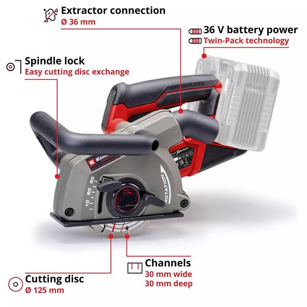 Einhell PXC 36V Brushless Wall Chaser Bare 22529 - Image 2