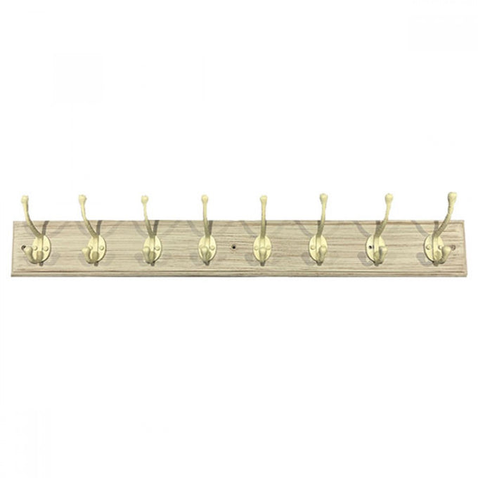 Profile 8 Hookboard in Distressed Cream with 8 hooks, pre-drilled holes, fixings included - Keans Claremorris