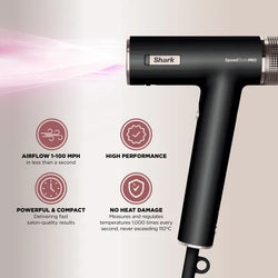 Shark Speed Style Pro 5-in-1 Hairdryer with multiple attachments for versatile styling - available at Keans Claremorris.