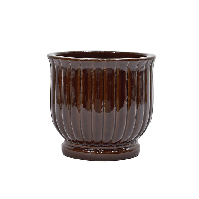 Heligan Vase (Taupe/Maroon/Green) - Image 4