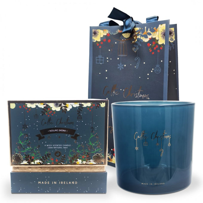 Celtic Candle 4 Wick Nollaig Shona Candle Incl Bag - Image 2