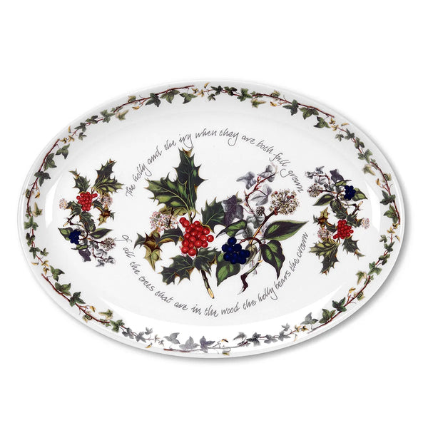 Holly & Ivy Oval Platter 13" /33cm