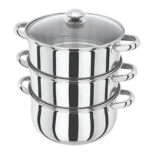 Judge Essentials 18cm 3 Tier Stainless Steel Steamer Set with Glass Lid, Oven Safe, Induction Compatible – Keans Claremorris