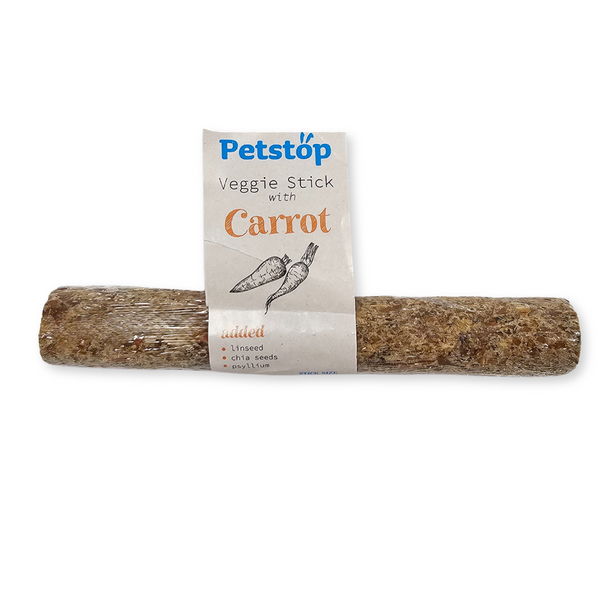 Petstop Veggie Chew Stick with Carrot – nutritious, plant-based dog treat for digestion, skin, and coat health | Keans