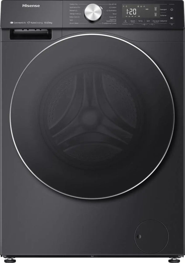 Hisense 10.5kg Wash 6kg Dry Washer Dryer Black| WD5S1045BB Keans Claremorris
