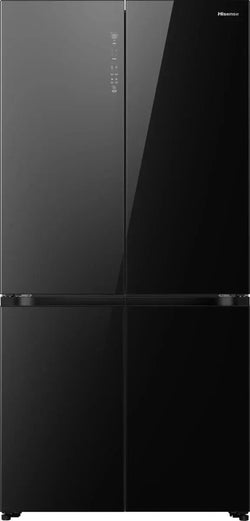 Hisense 4-Door Fridge Freezer 91.1cm Black Glass Ice & Water | RQ768N4GBE Keans Claremorris