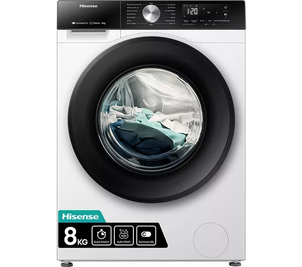 Hisense 8Kg Freestanding Washing Machine - White Keans Claremorris