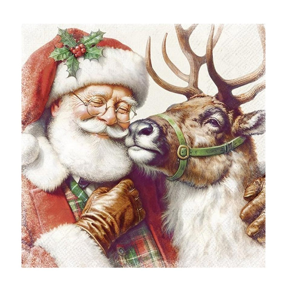 Santa'S Best Friend Cream Lunch Napkins Keans Claremorris