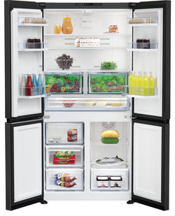 Beko American Style Side by Side Fridge Freezer 182cm H, 91cm W, Black Steel, 4-Door, Neofrost Cooling - Keans Claremorris