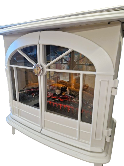 Dimplex Fullerton Electric Stove in Matt White finish, stylish and efficient heating solution | Keans Claremorris