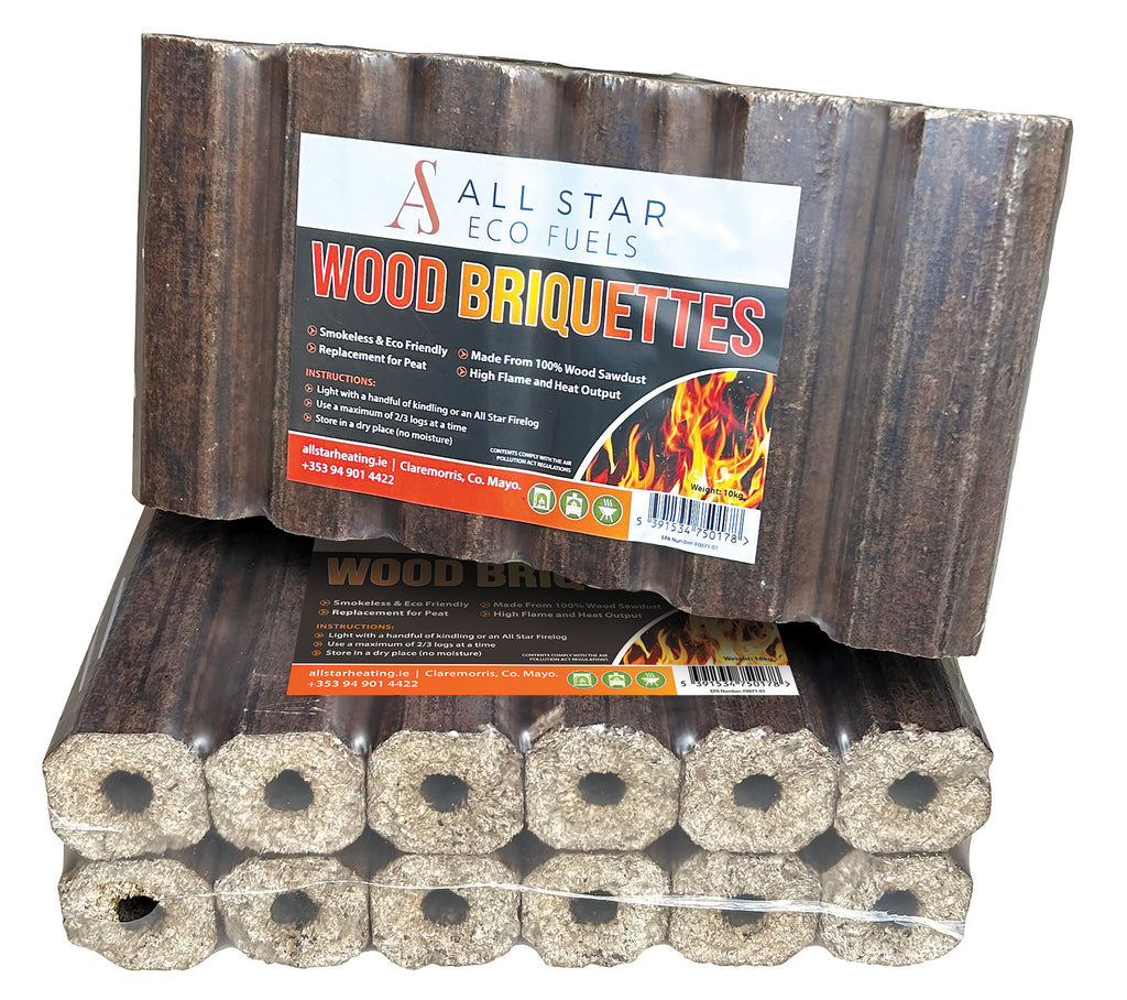 All Star Wood Briquettes -12 Pack (10kg) | WB1 Keans Claremorris