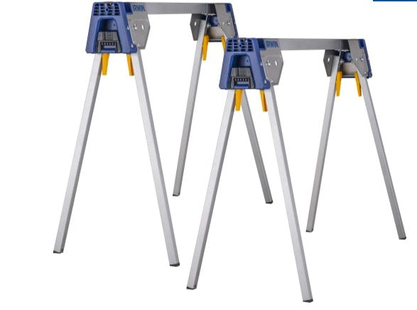 IRWIN All Metal Sawhorses Twin Pack, 816kg load, quick-release handles, non-marring feet – Keans Claremorris