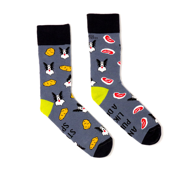 Steak Spuds and Pull Like a Dog 3-7 funny socks inspired by O'Donovan brothers, available at Keans Claremorris.