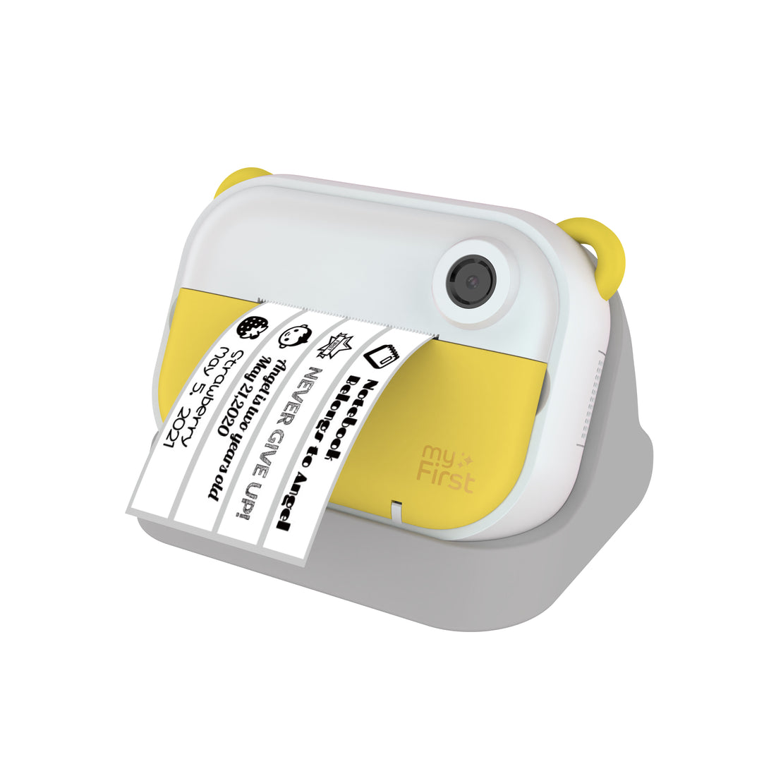 myFirst Camera Insta Wi Yellow - dual-lens kids camera with instant inkless printing, wireless transfer, and mobile app by