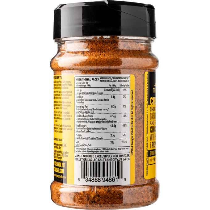 Traeger Rub Chicken Sauce 200g bottle, flavorful BBQ seasoning, available at Keans Claremorris store.