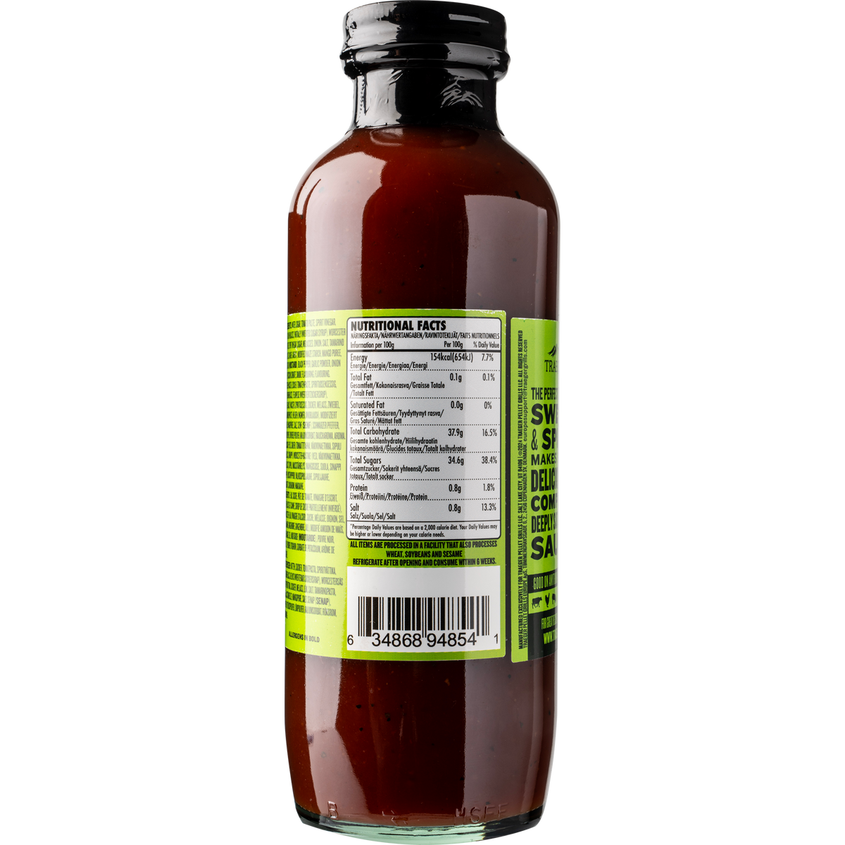 Traeger Sweet & Heat BBQ Sauce bottle, rich smoky flavor with spicy kick, available at Keans Claremorris.