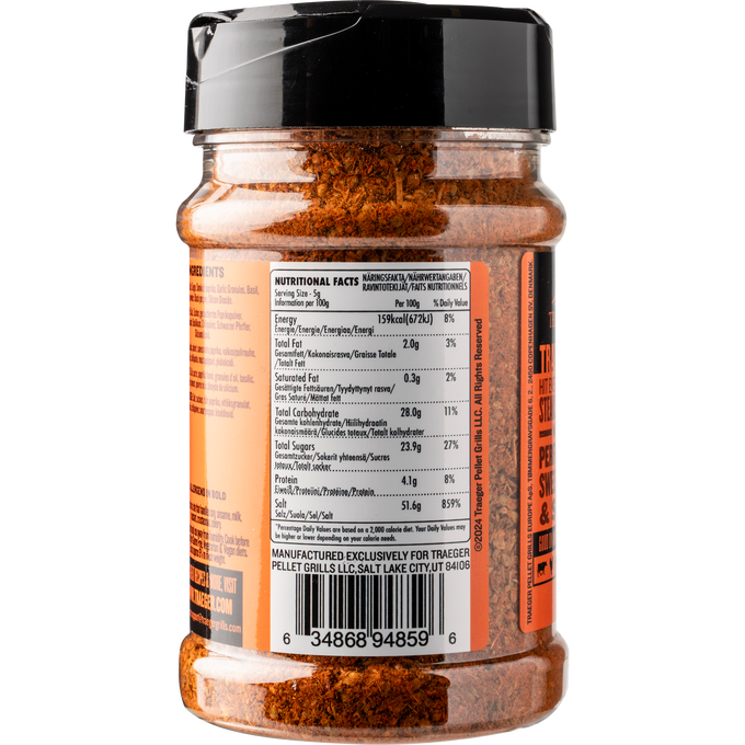 Traeger 200g Garlic & Chili Pepper Rub for grilling, flavorful spice blend | Keans Claremorris
