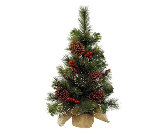 Ipswich Mini Tree Frosted Berries, Pinecones Indoor, D.45 cm x H.75 cm Keans Claremorris