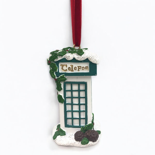 Irish Christmas Phone Box Tree Trim – 4.5x4.5x8cm Keans Claremorris