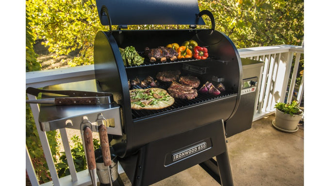 Traeger Ironwood 650 Pellet Grill with digital controller and WiFIRE technology – available at Keans Claremorris.