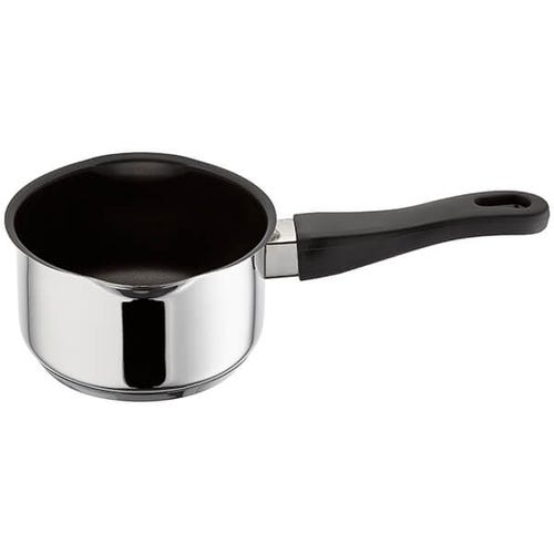 Judge Vista 14cm 1L non-stick draining milk pan with stay-cool handle, induction compatible, dishwasher safe - Keans
