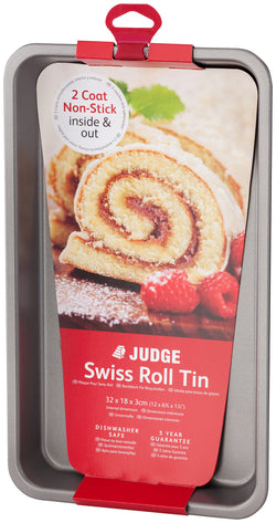 Judge Bakeware Swiss Roll Tin, non-stick, heavy-duty steel, dishwasher safe, oven safe to 210°C, 32x18x3 cm – Keans