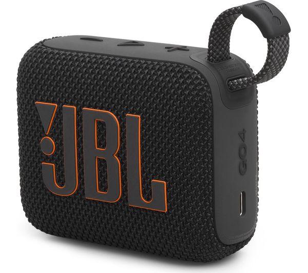JBL GO 4 Black Portable Bluetooth Speaker with enhanced bass, waterproof, 7-hour playtime – available at Keans Claremorris
