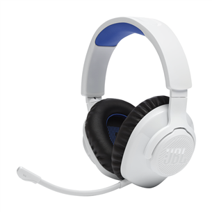 JBL Quantum 360P Wireless Over-ear Gaming Headset for Playstation, White/Blue, 22hr battery, detachable mic – Keans