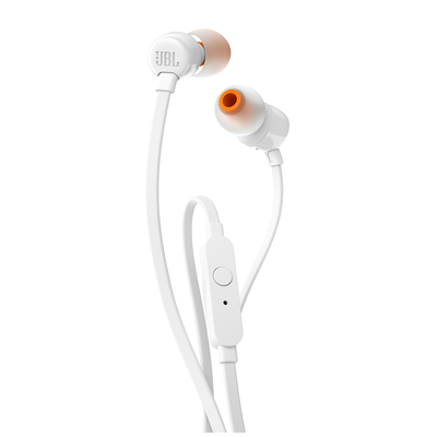 JBL T110 In-Ear Headphones 1-Button Mic Remote White| JBLT110WHTE Keans Claremorris