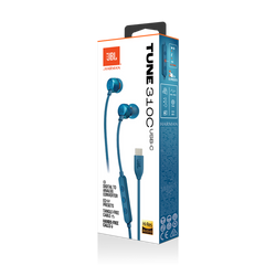 JBL Tune 310C USB-C Wired In-Ear Headphones High Res Blue| JBLT310CBLU
