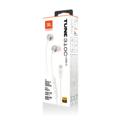 JBL Tune 310C USB-C Wired In-Ear Headphones High Res White| JBLT310CWHT