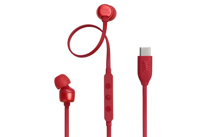 JBL Tune 310C USB-C Wired In-Ear Headphones High Res Red| JBLT310CRED Keans Claremorris