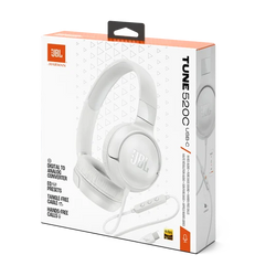 JBL Tune 520C USB-C On-Ear Wired Headphones Mic White| JBLT530CWHT