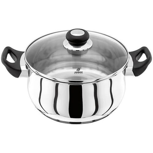 Judge Vista 24cm 4L stainless steel casserole with glass lid, stay-cool handles, induction compatible – Keans Claremorris